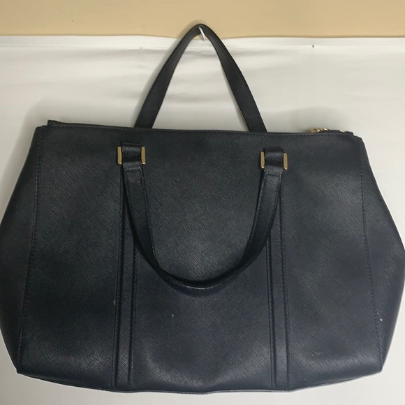 Kate Spade Black Crosshatch Leather Tote Bag - Picture 2 of 6